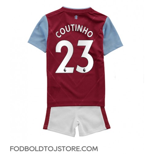 Aston Villa Philippe Coutinho #23 Hjemmebanesæt Børn 2022-23 Kortærmet (+ Korte bukser)